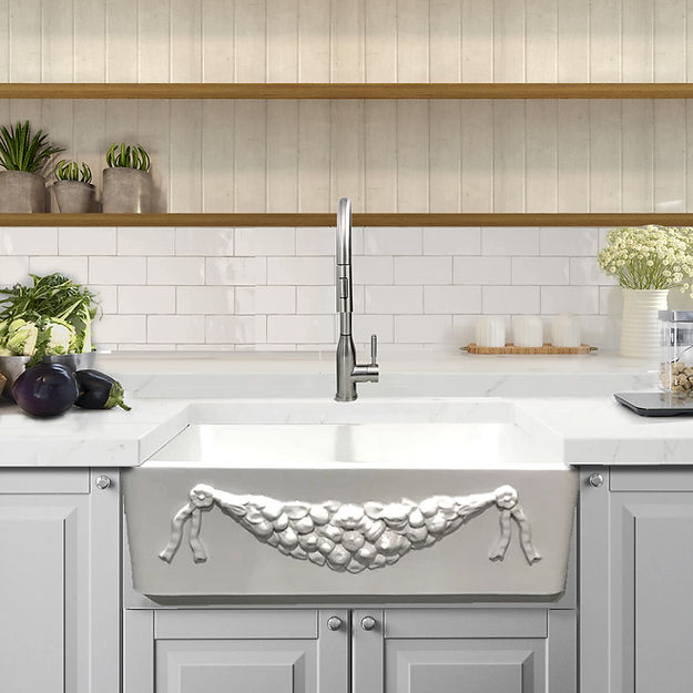 white kitchen sink