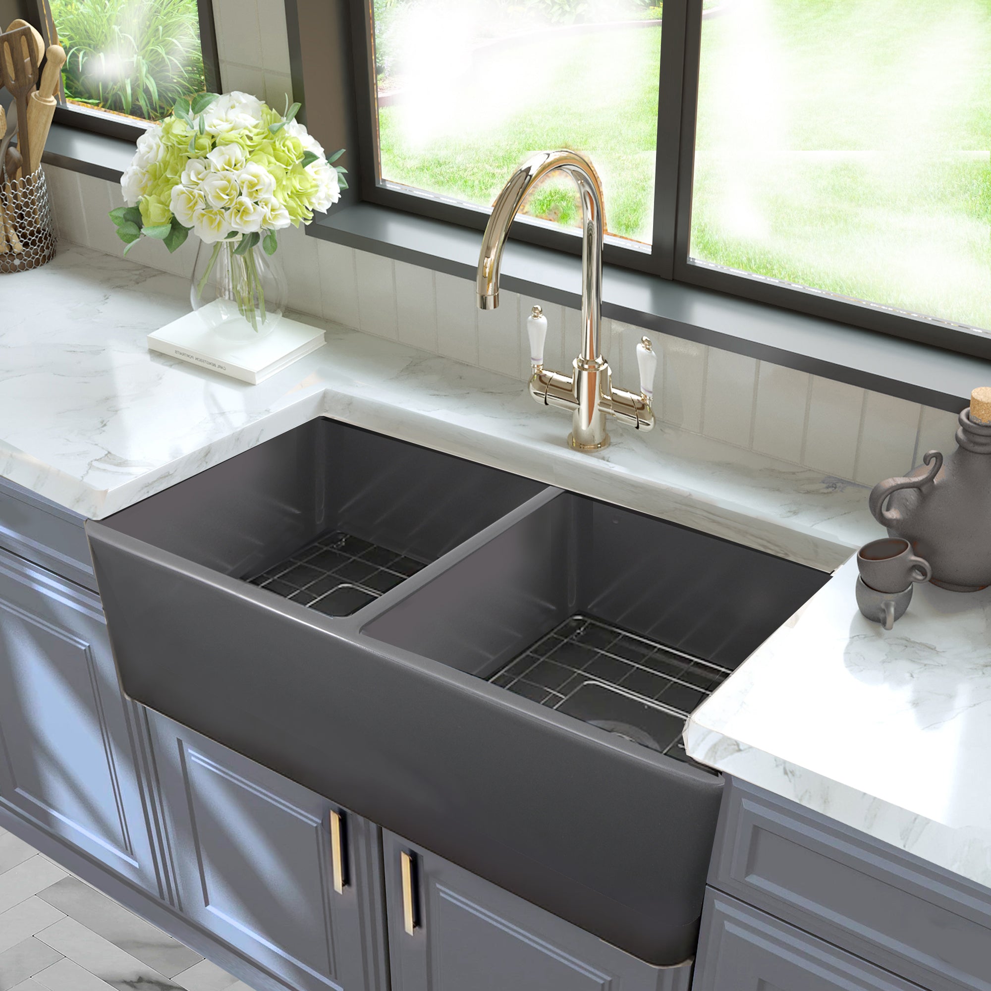 grey kitchen sink