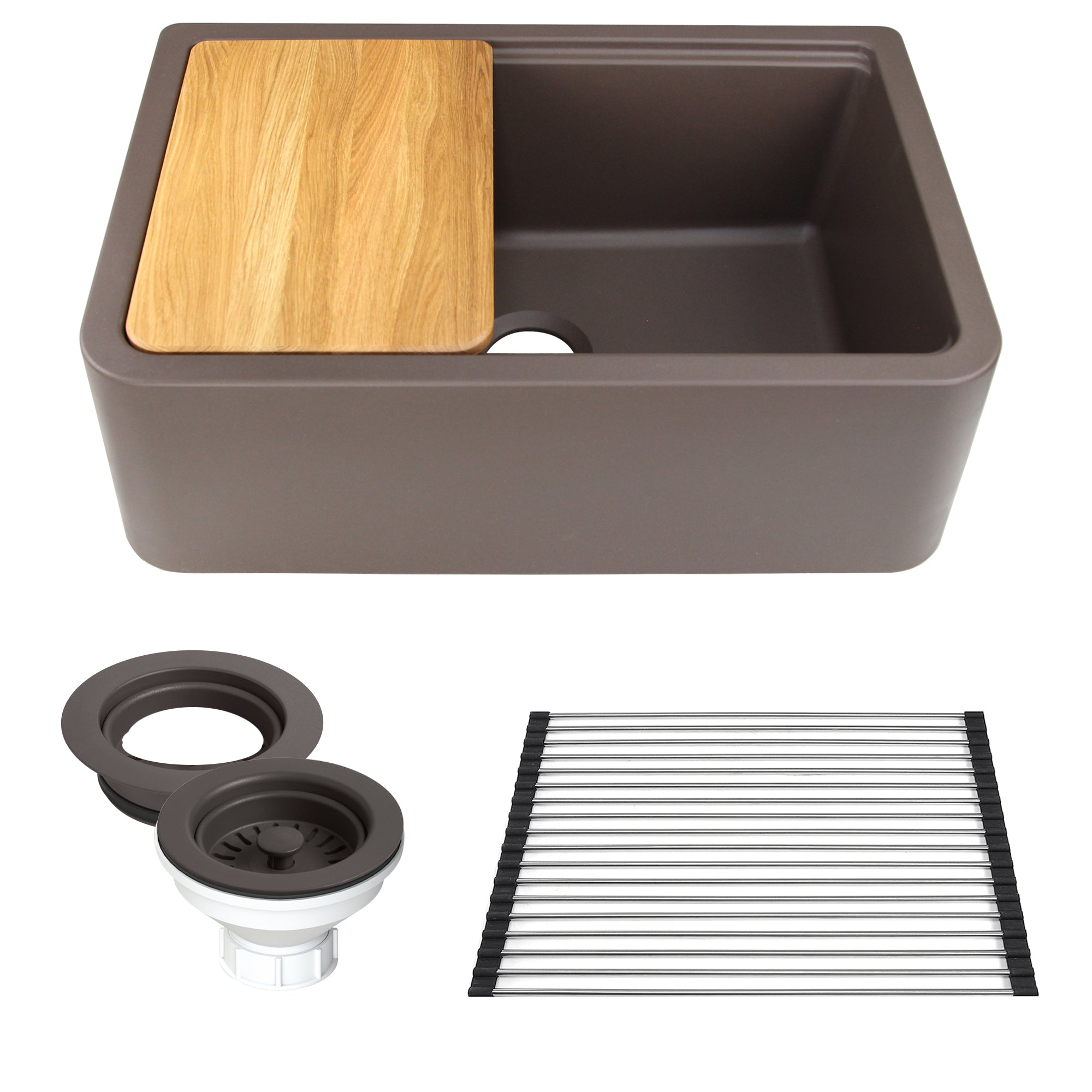 Nantucket Sinks 30-inch Reversible Workstation Granite Composite Apron Sink with Accessory Pack by Nantucket