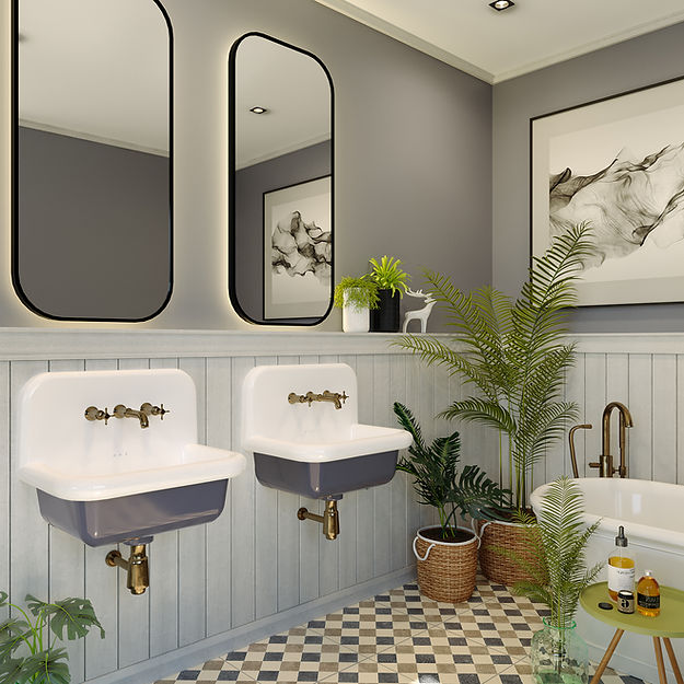 white/gray bathroom sink