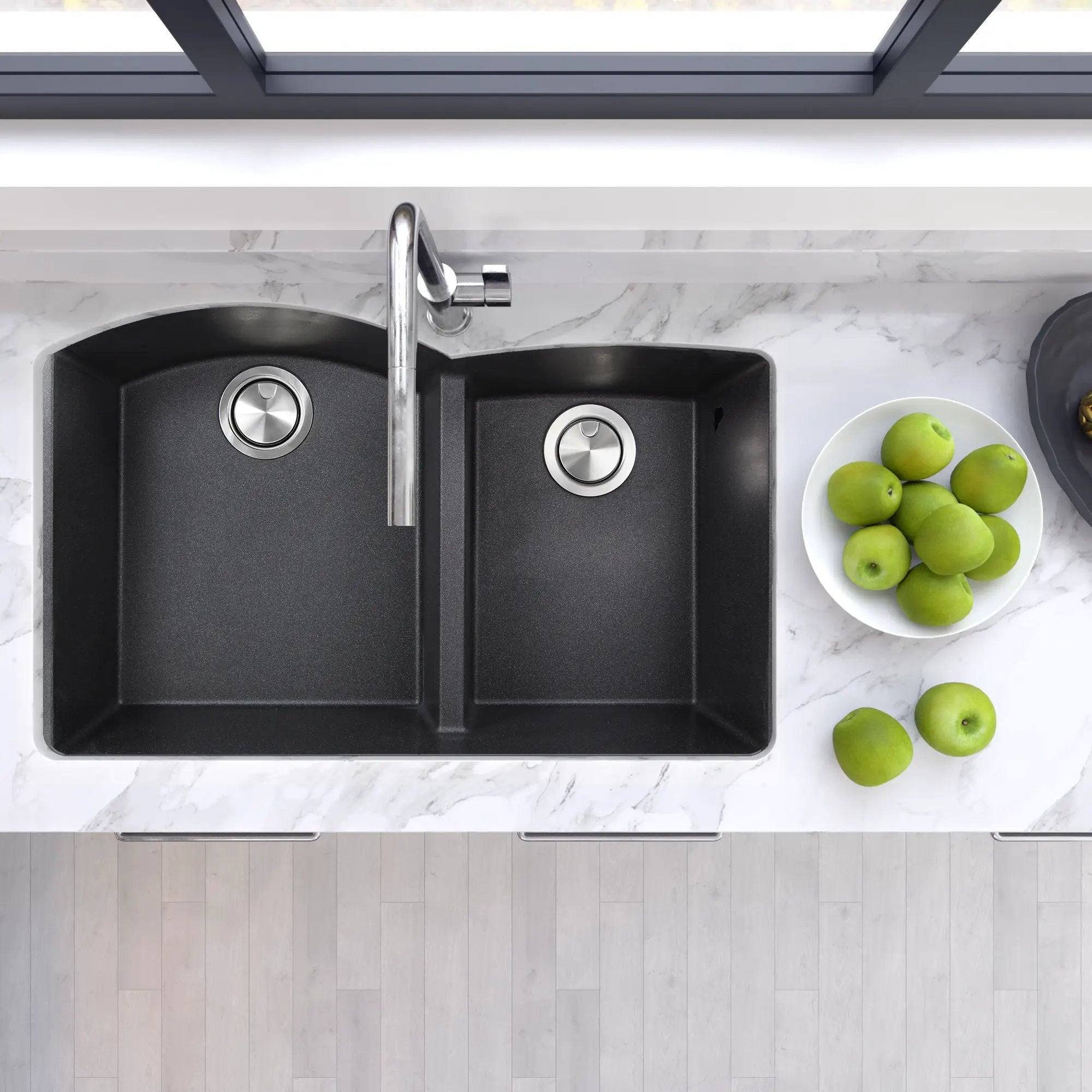 black kitchen sink