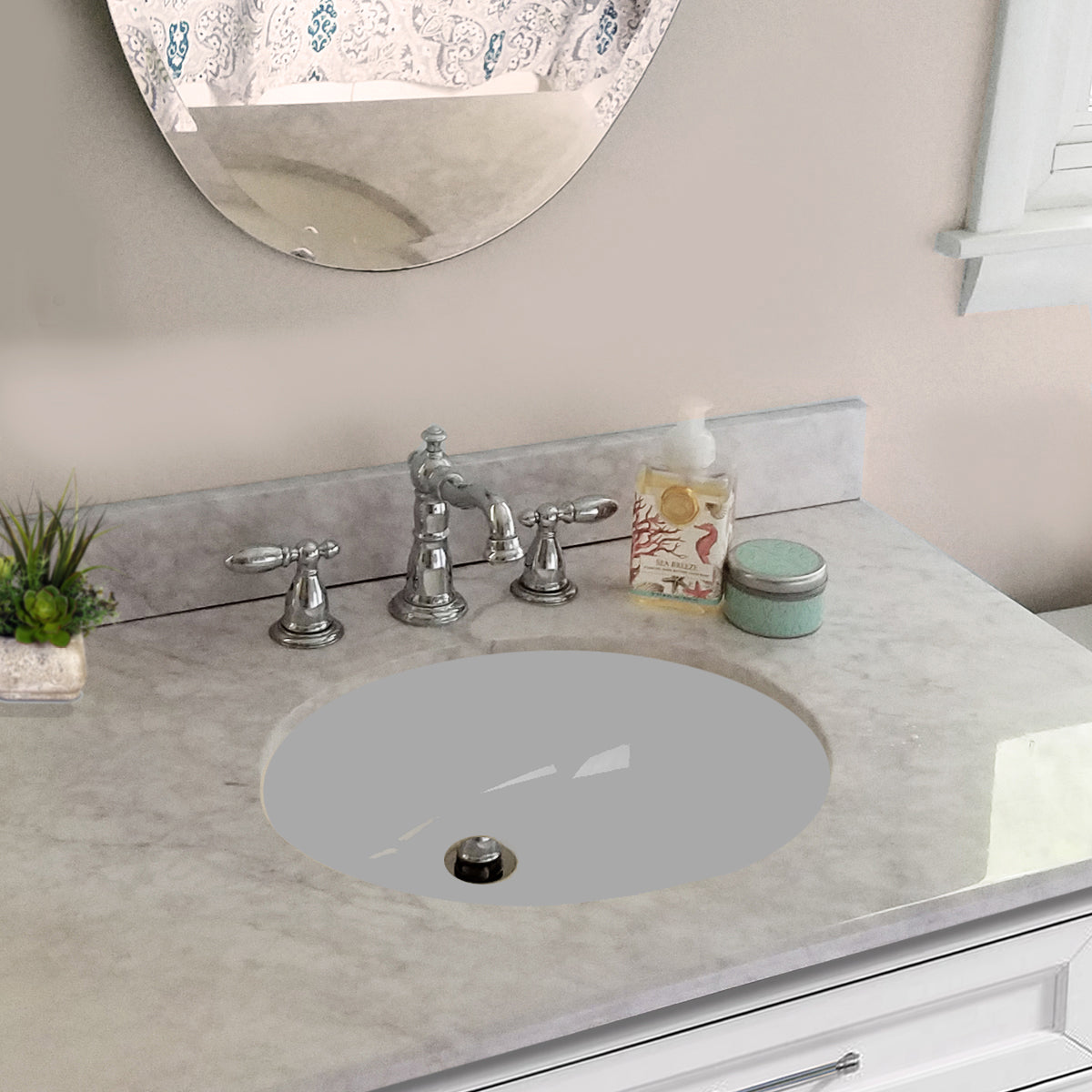 white bathroom sink