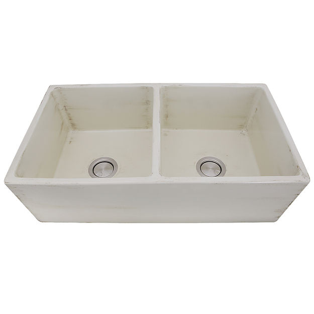Nantucket Sinks 33 Inch Double Bowl Farmhouse Fireclay Sink