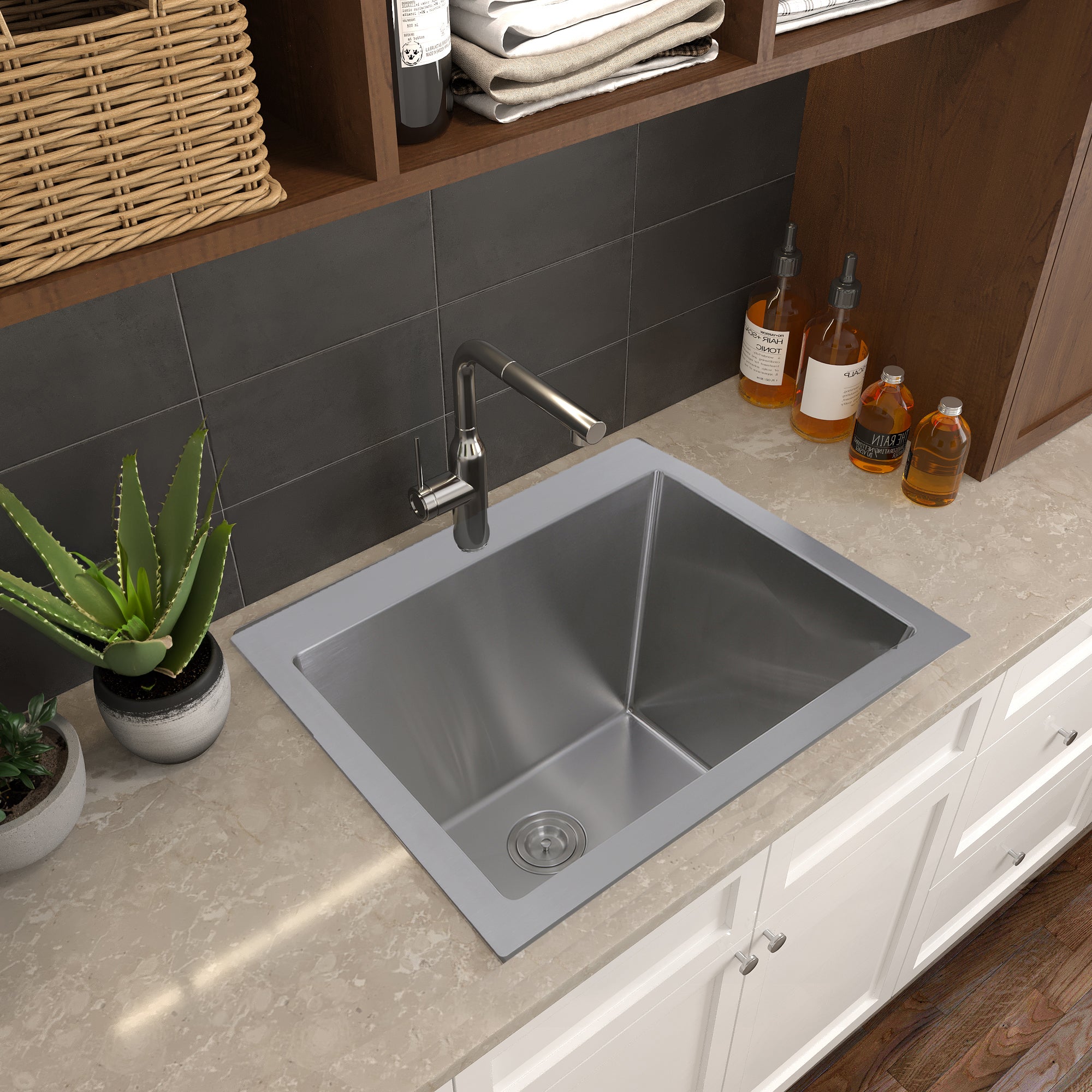 silver kitchen sink