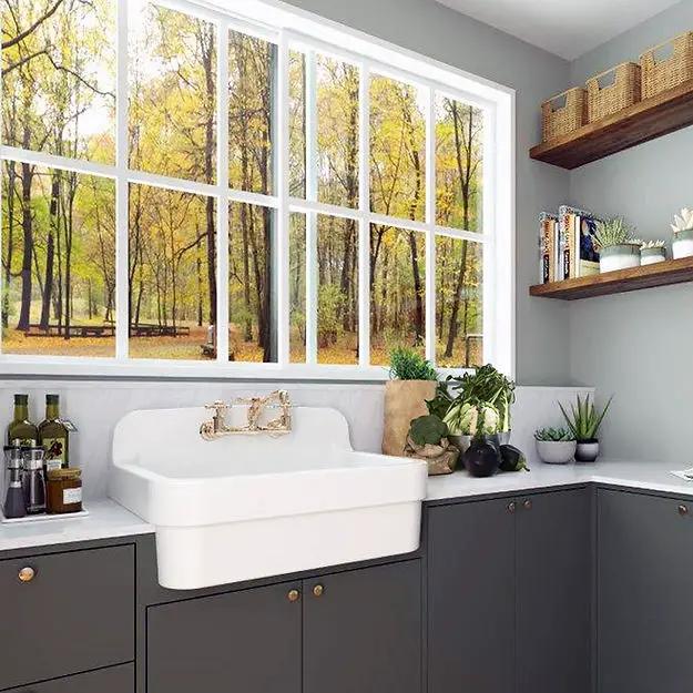 white kitchen sink