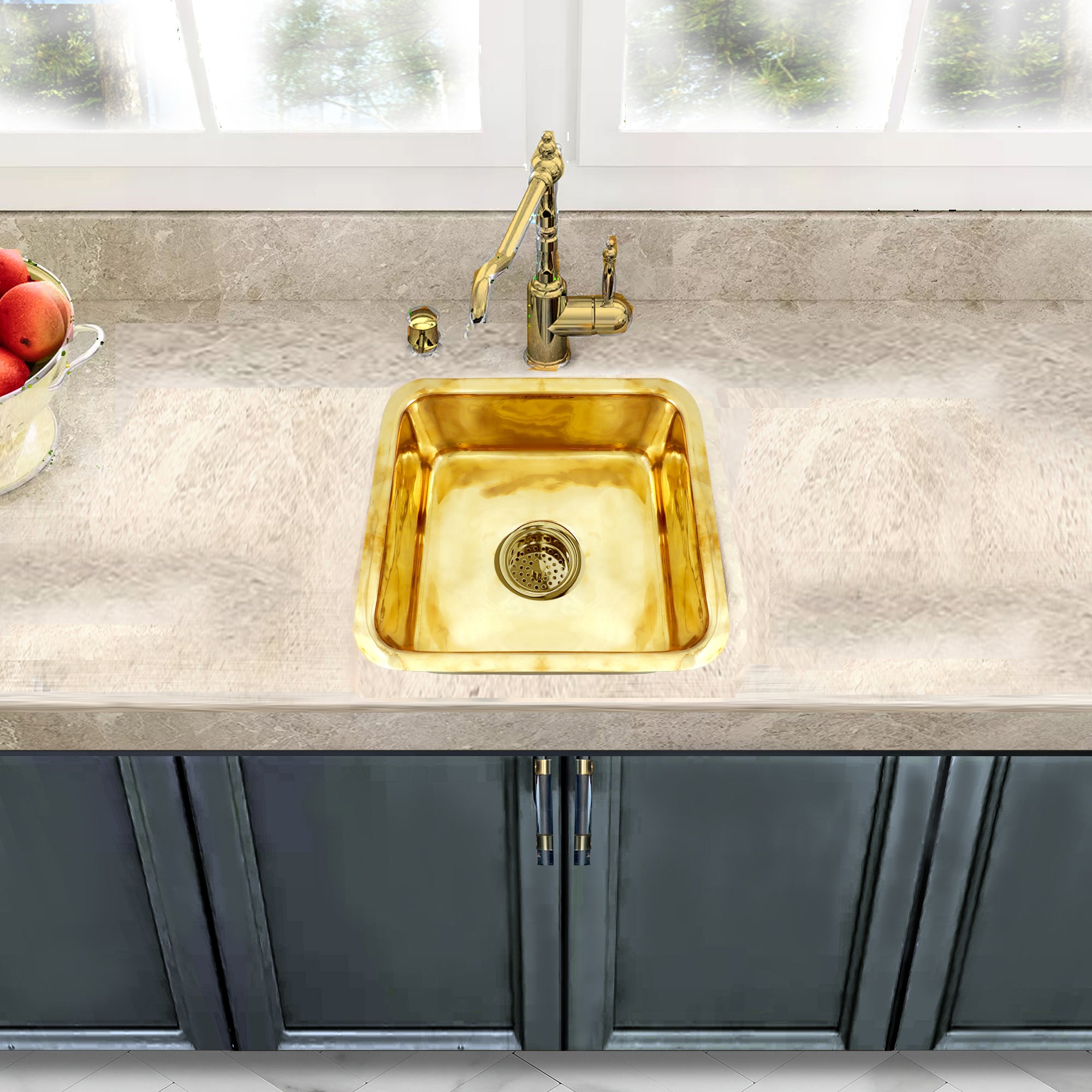brass bathroom sink