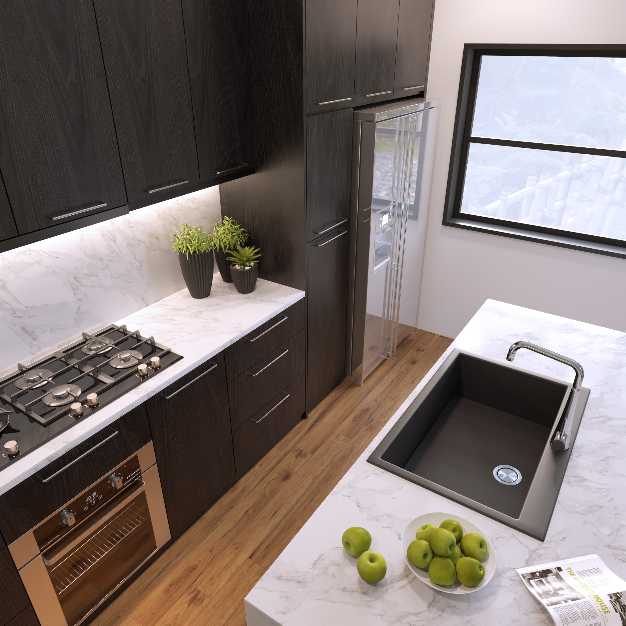 black kitchen sink