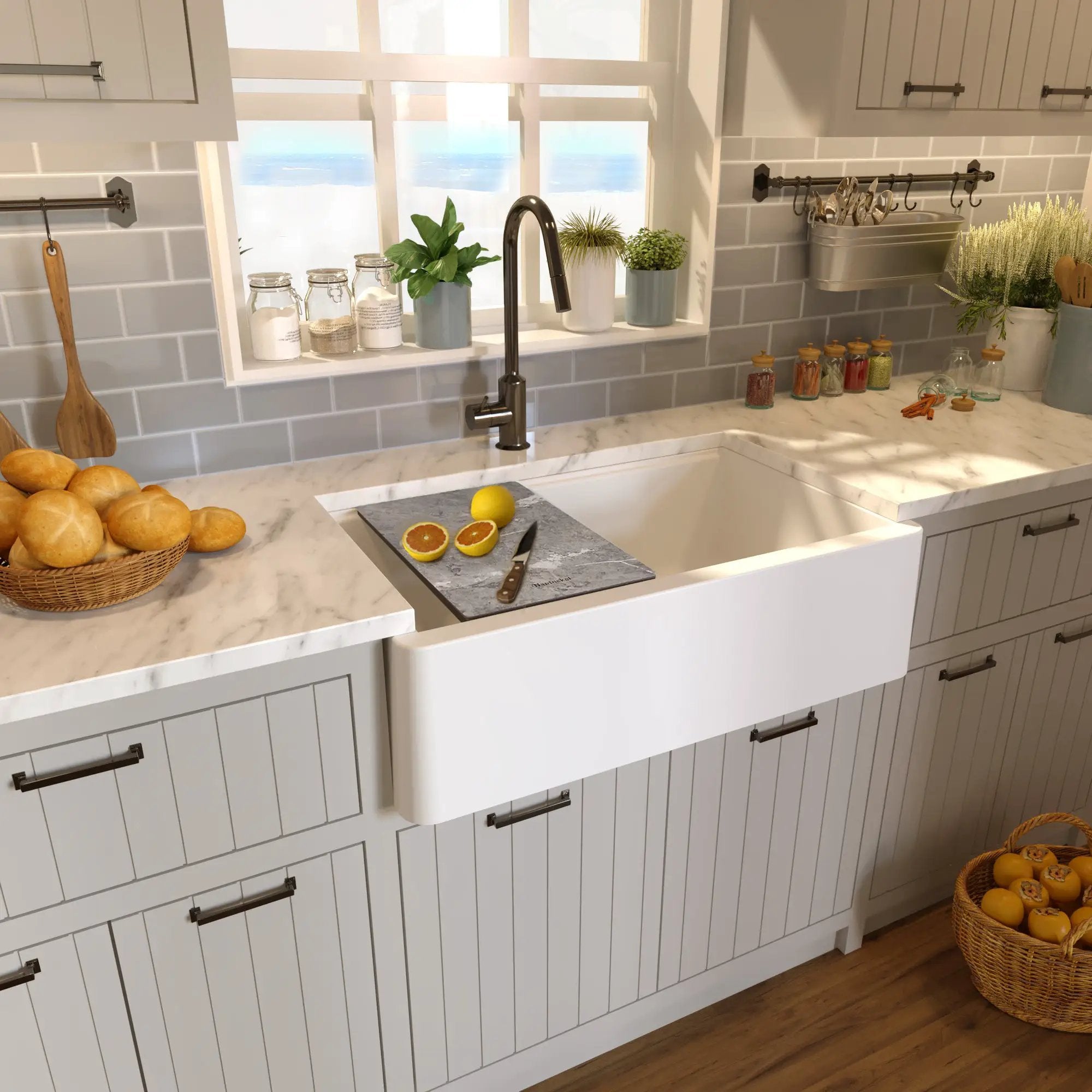 white kitchen sink