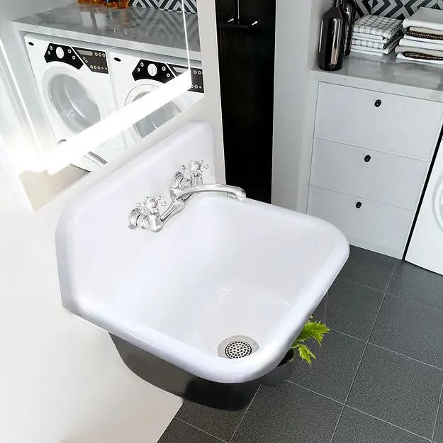 white/black bathroom sink