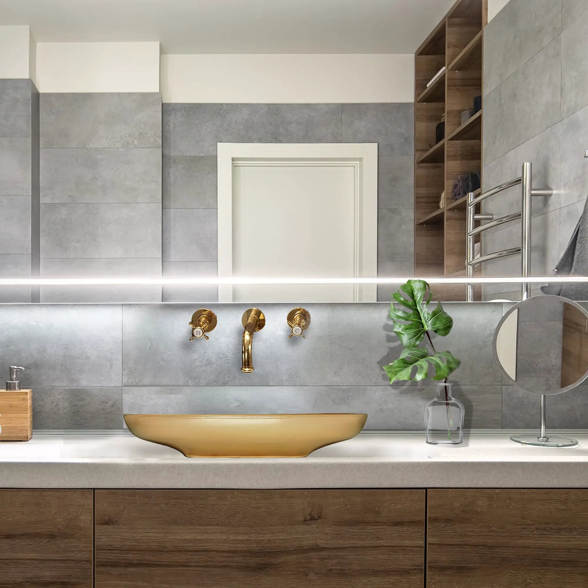 gold bathroom sink