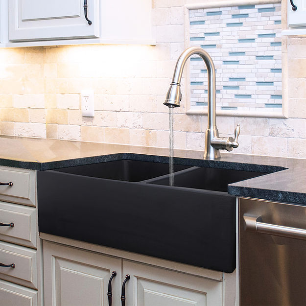 black kitchen sink