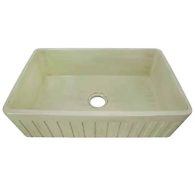 Nantucket Sinks 33-Inch Farmhouse Fireclay Sink with Shabby Green Finish by Nantucket