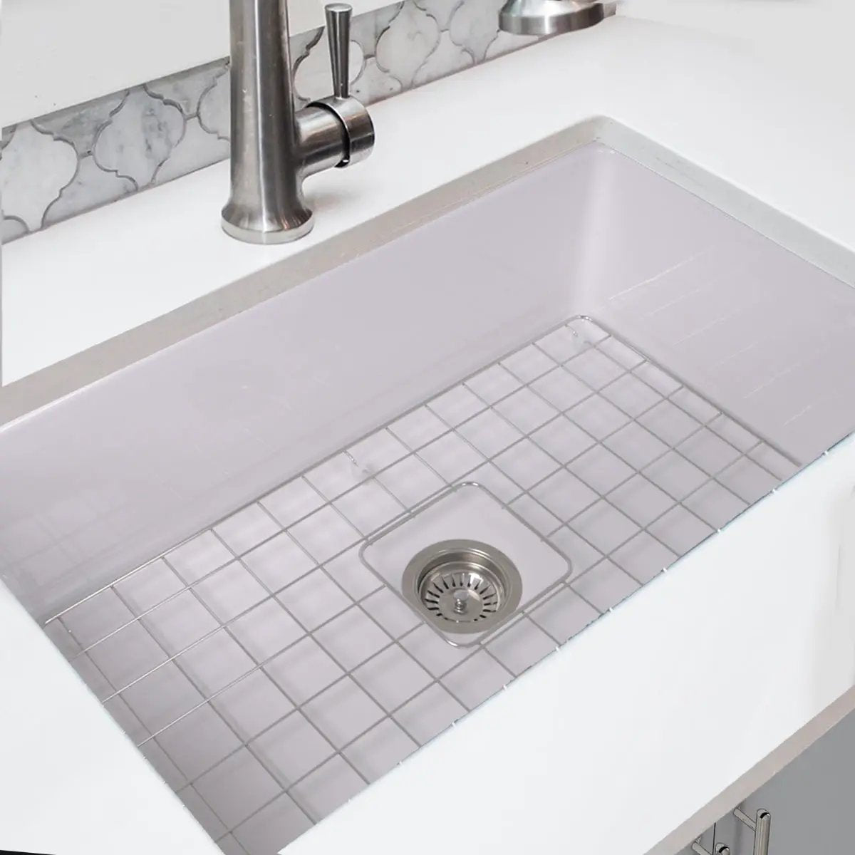 white kitchen sink