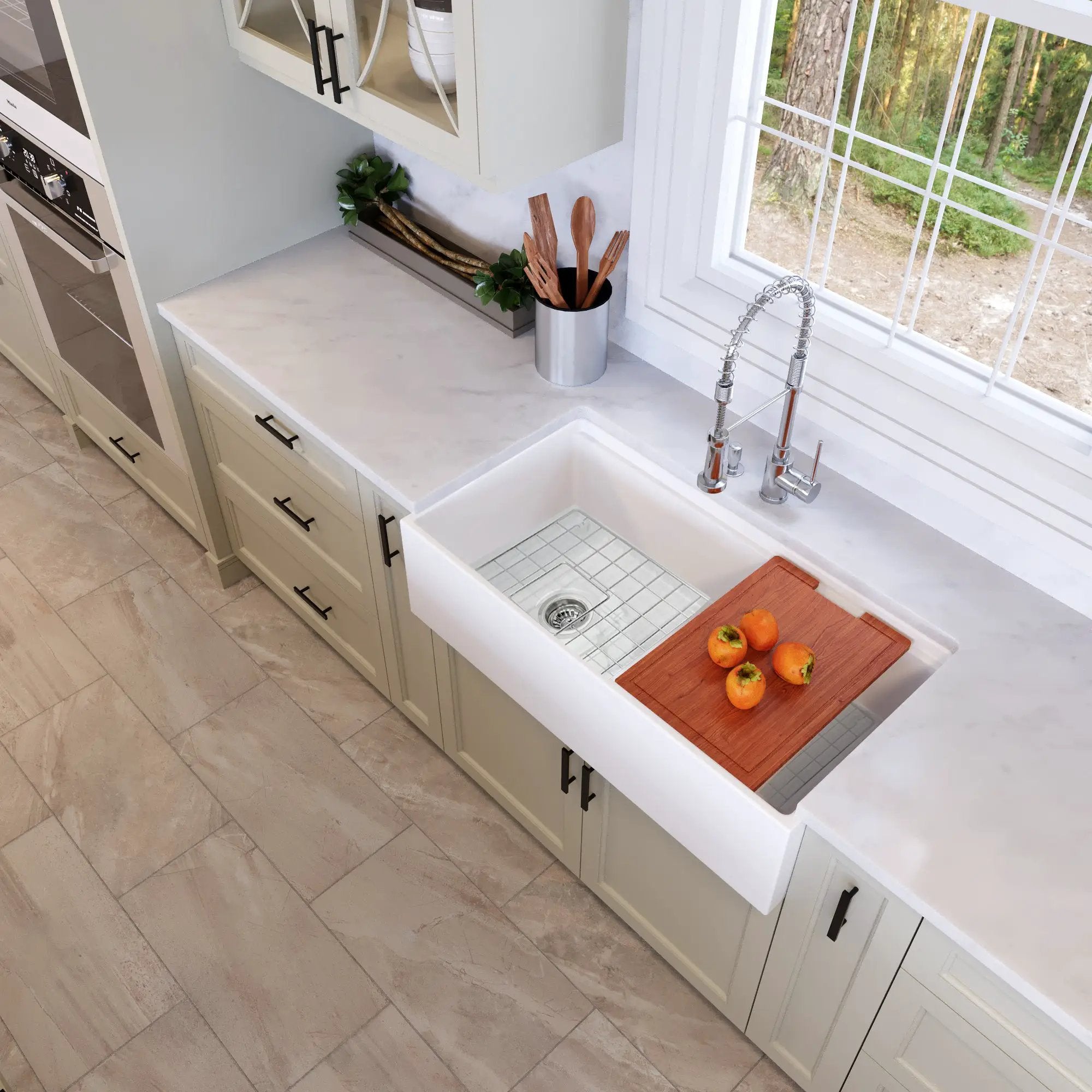 white kitchen sink