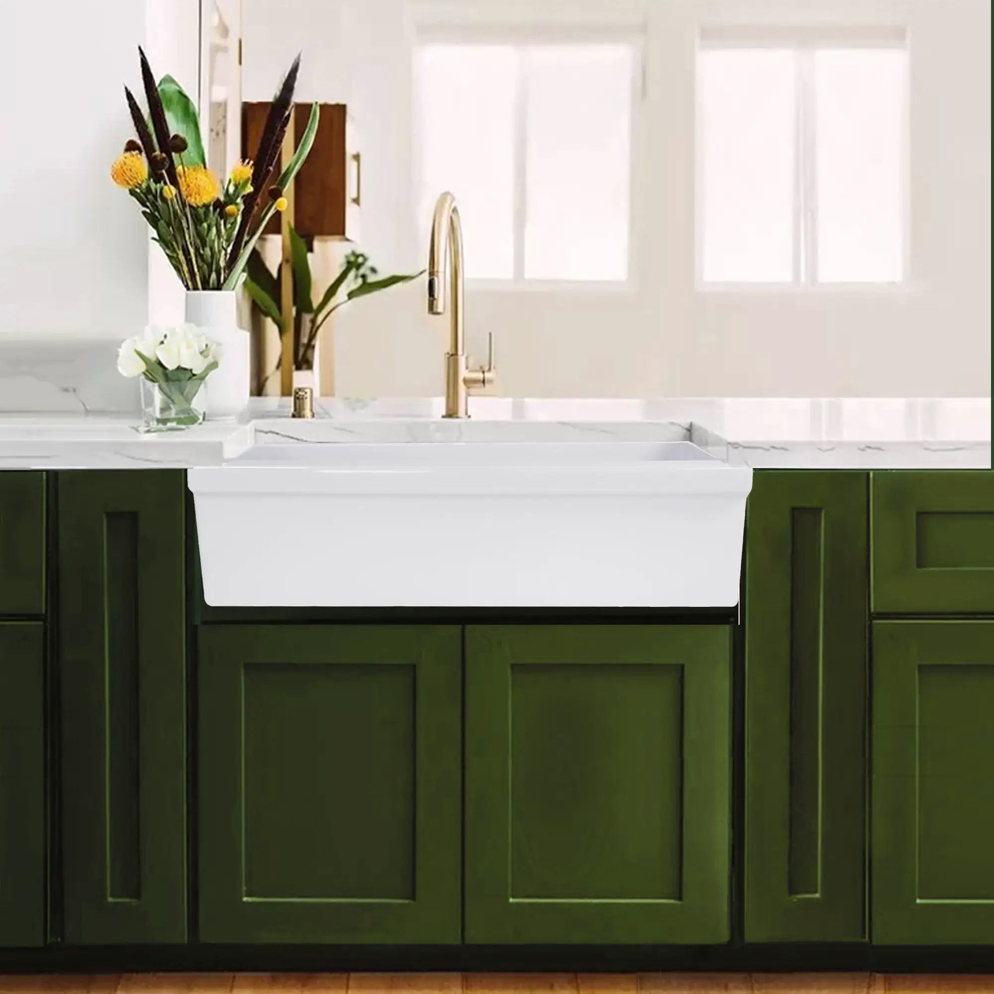 white kitchen sink