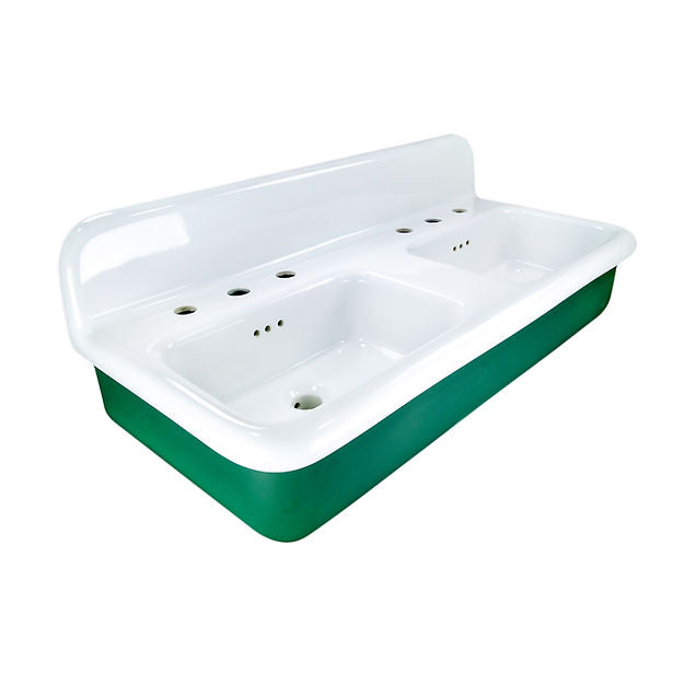 green/white bathroom sink