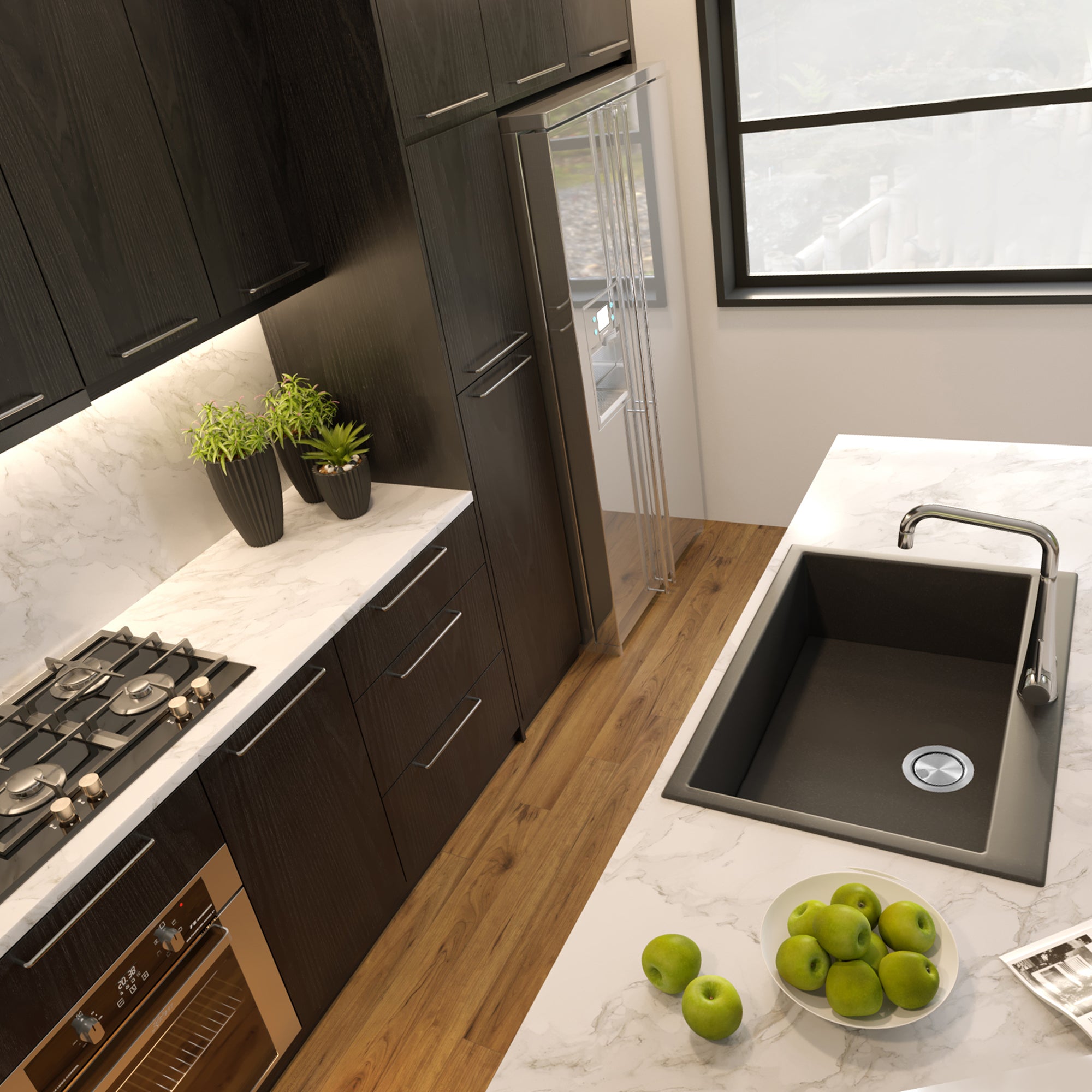 black kitchen sink