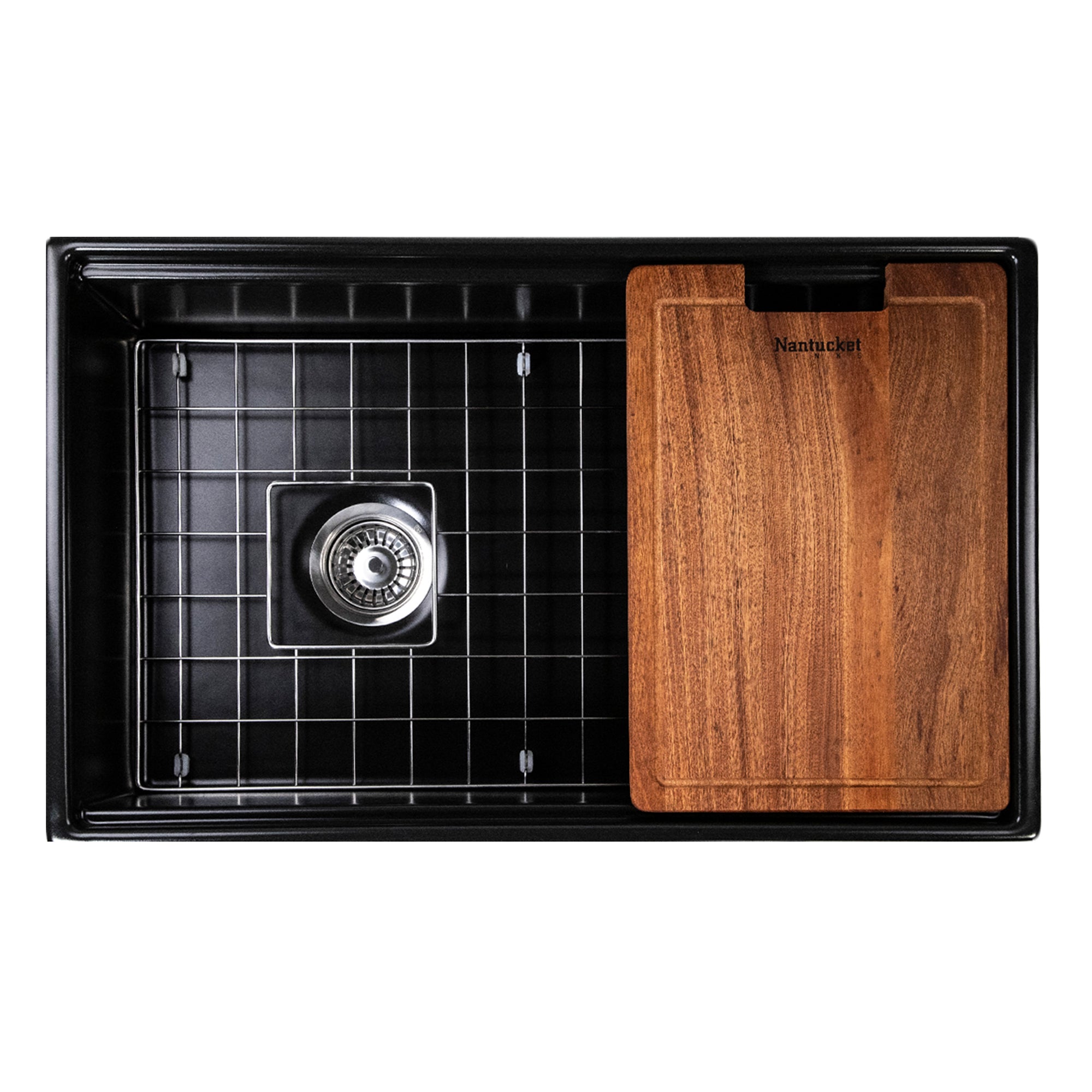 Nantucket Sinks 30 Inch Prep Station Farmhouse Sink with OffSet Drain