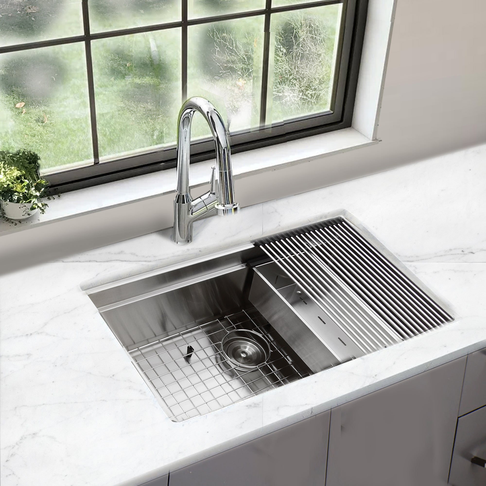 silver kitchen sink