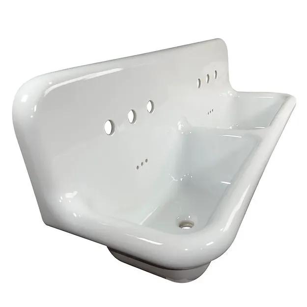 Nantucket Sinks 48 inch Victorian Collection Fireclay Utility Wallmount Bathroom Sink by Nantucket