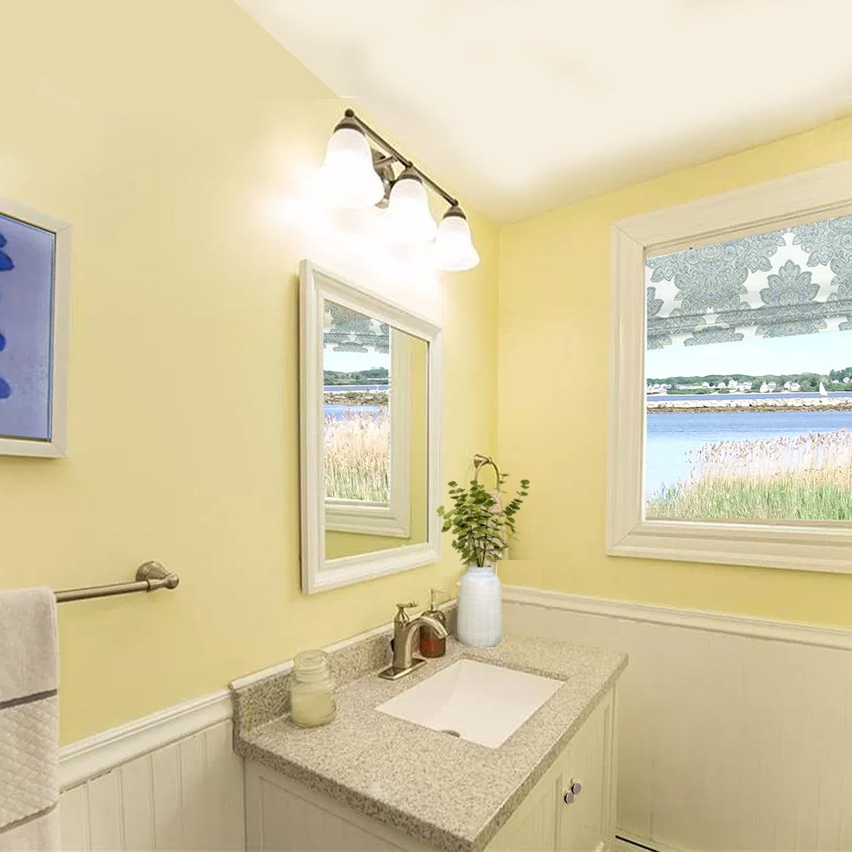 white bathroom sink
