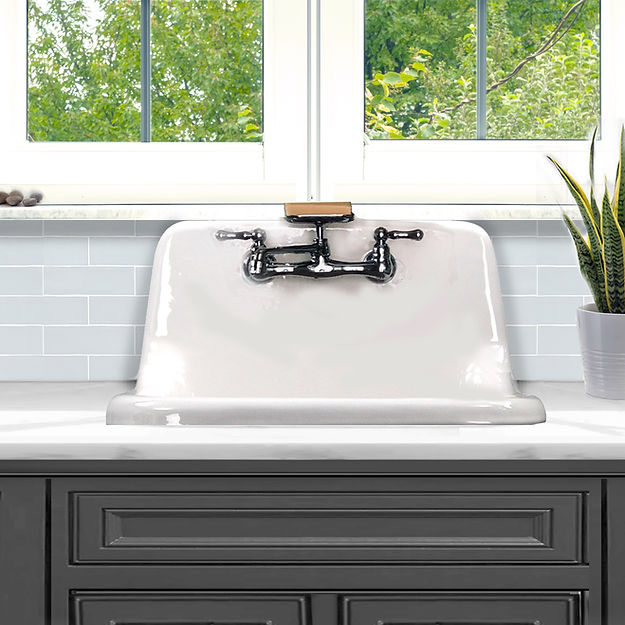 white/black bathroom sink