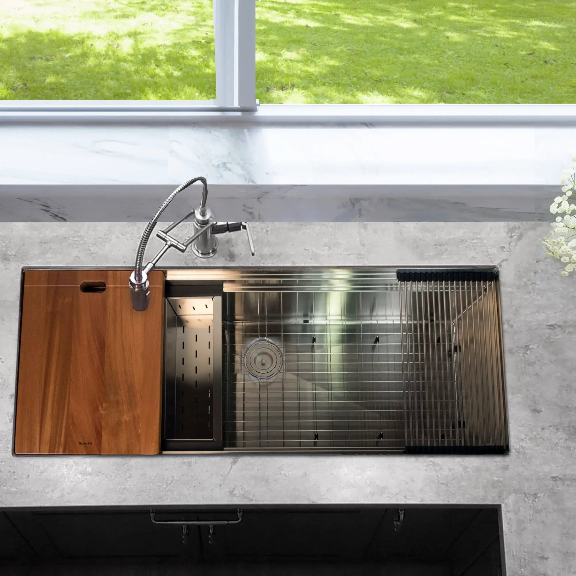 silver kitchen sink