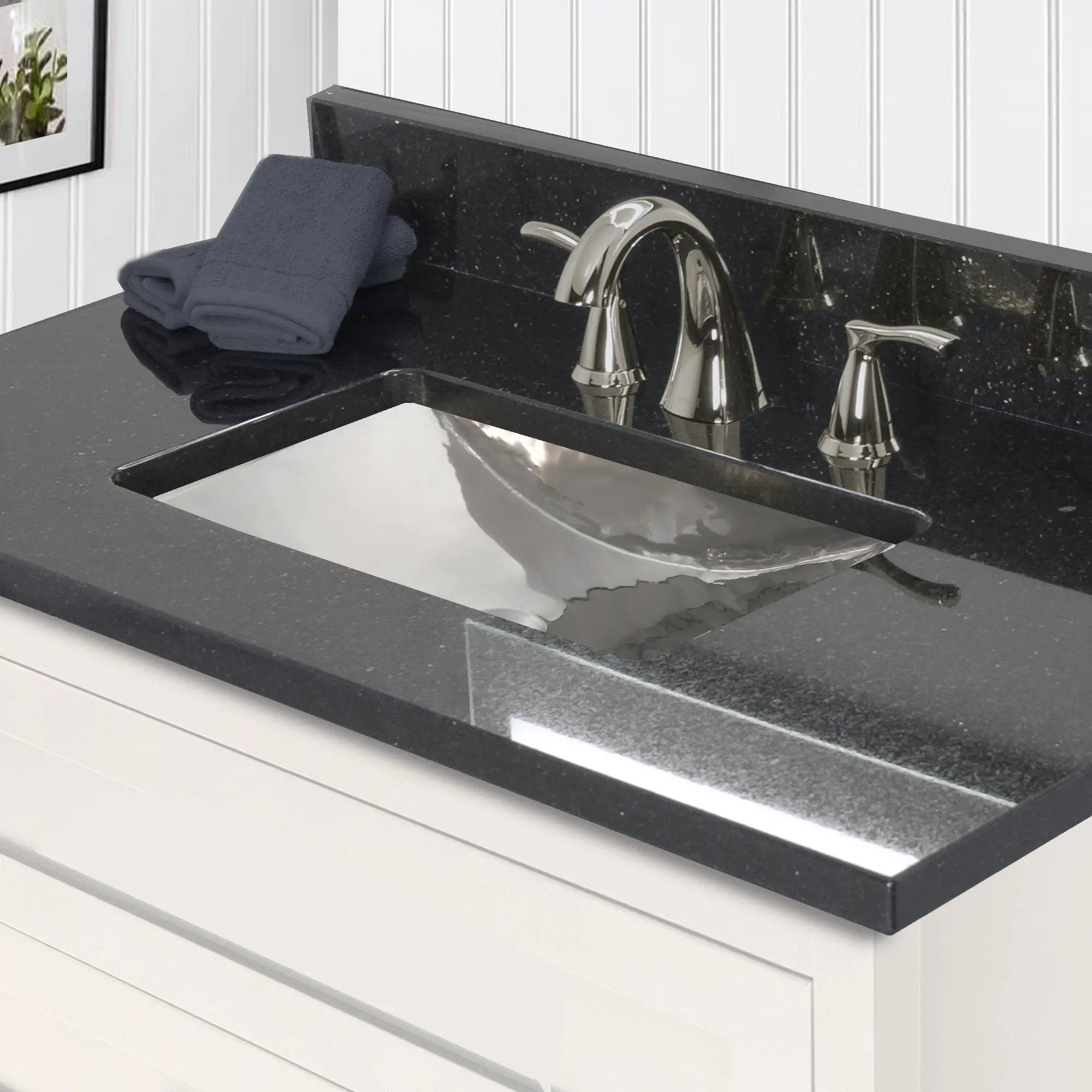 silver bathroom sink