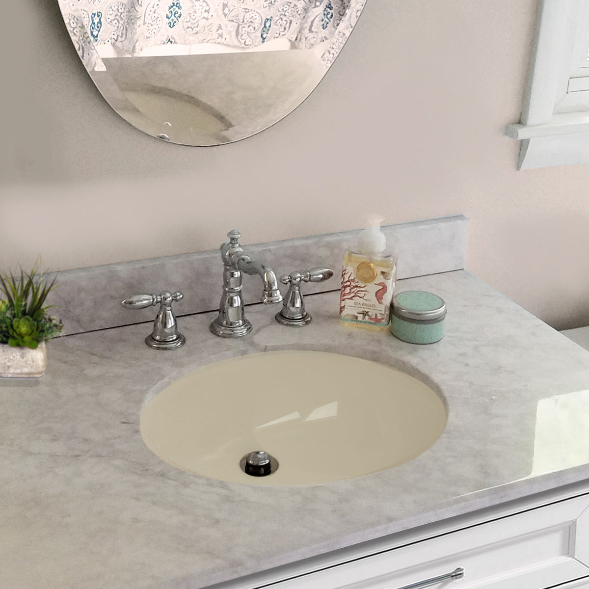 bisque bathroom sink