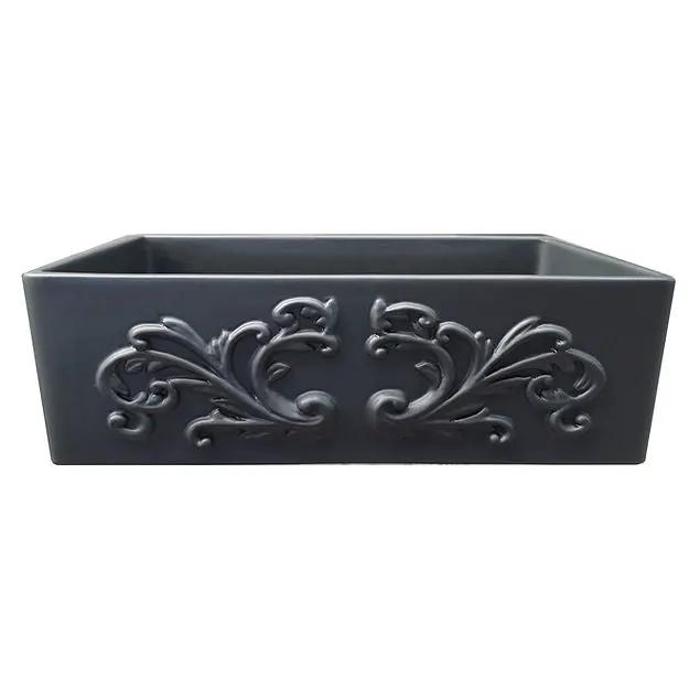 Nantucket Sinks 33-Inch Farmhouse Fireclay Sink with Filigree Apron by Nantucket