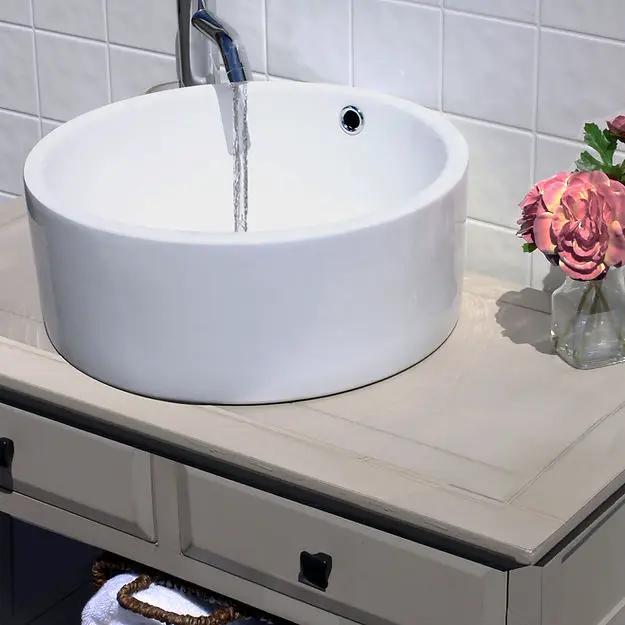 white bathroom sink