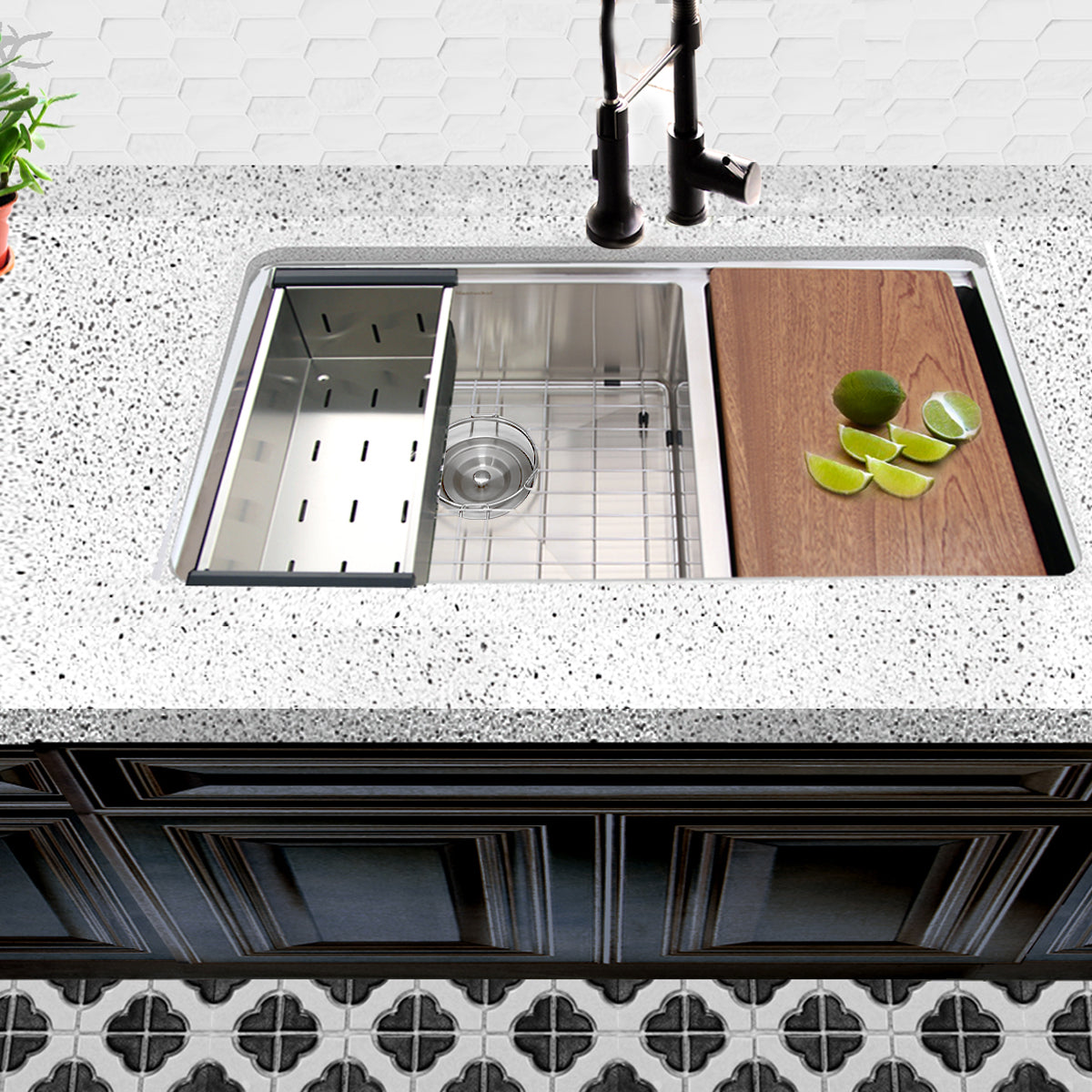 silver kitchen sink