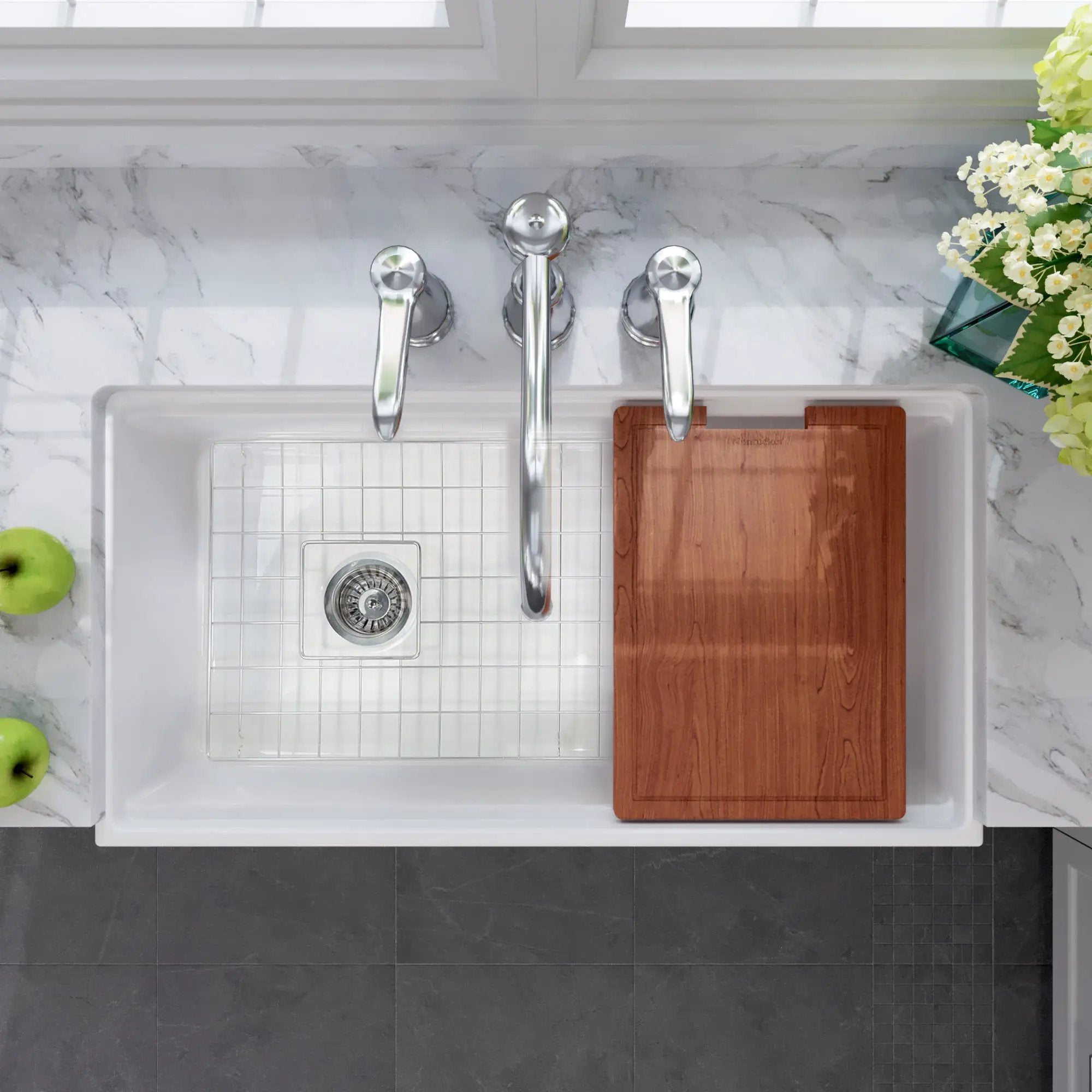 white kitchen sink