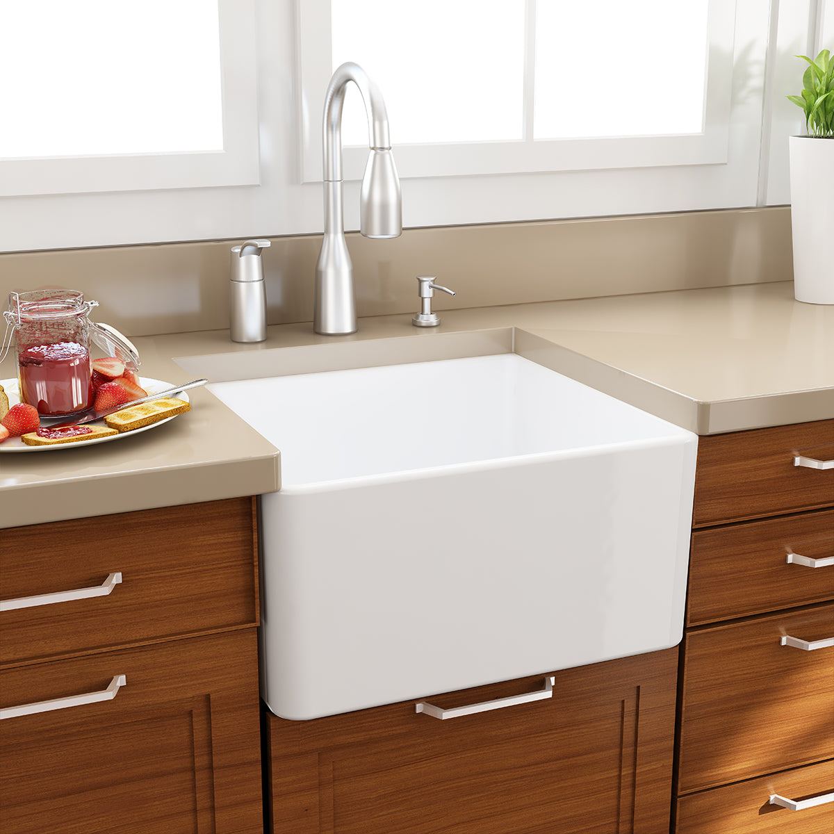 white kitchen sink