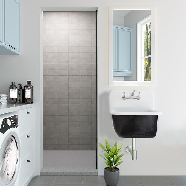 white/black bathroom sink
