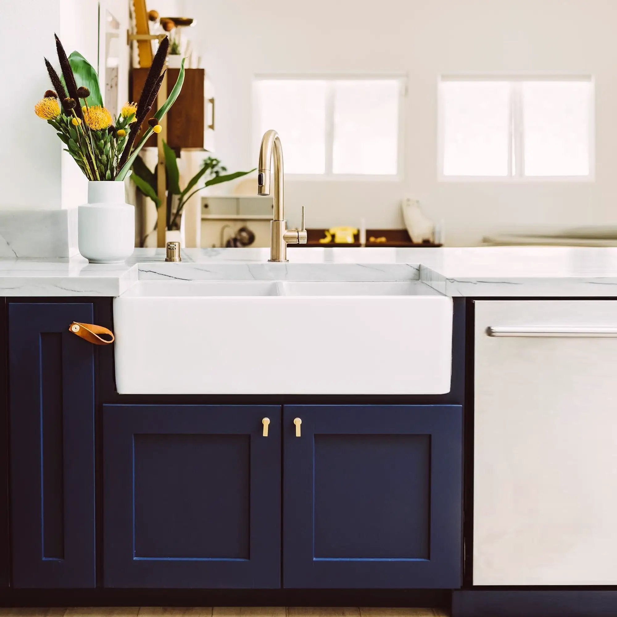 brown kitchen sink