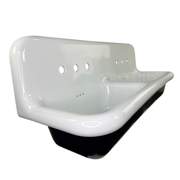 black bottom whie top bathroom sink