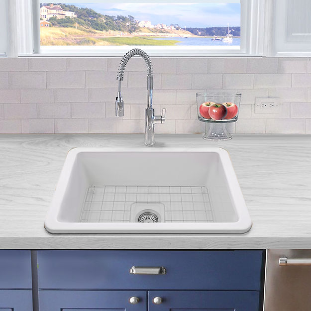 white kitchen sink