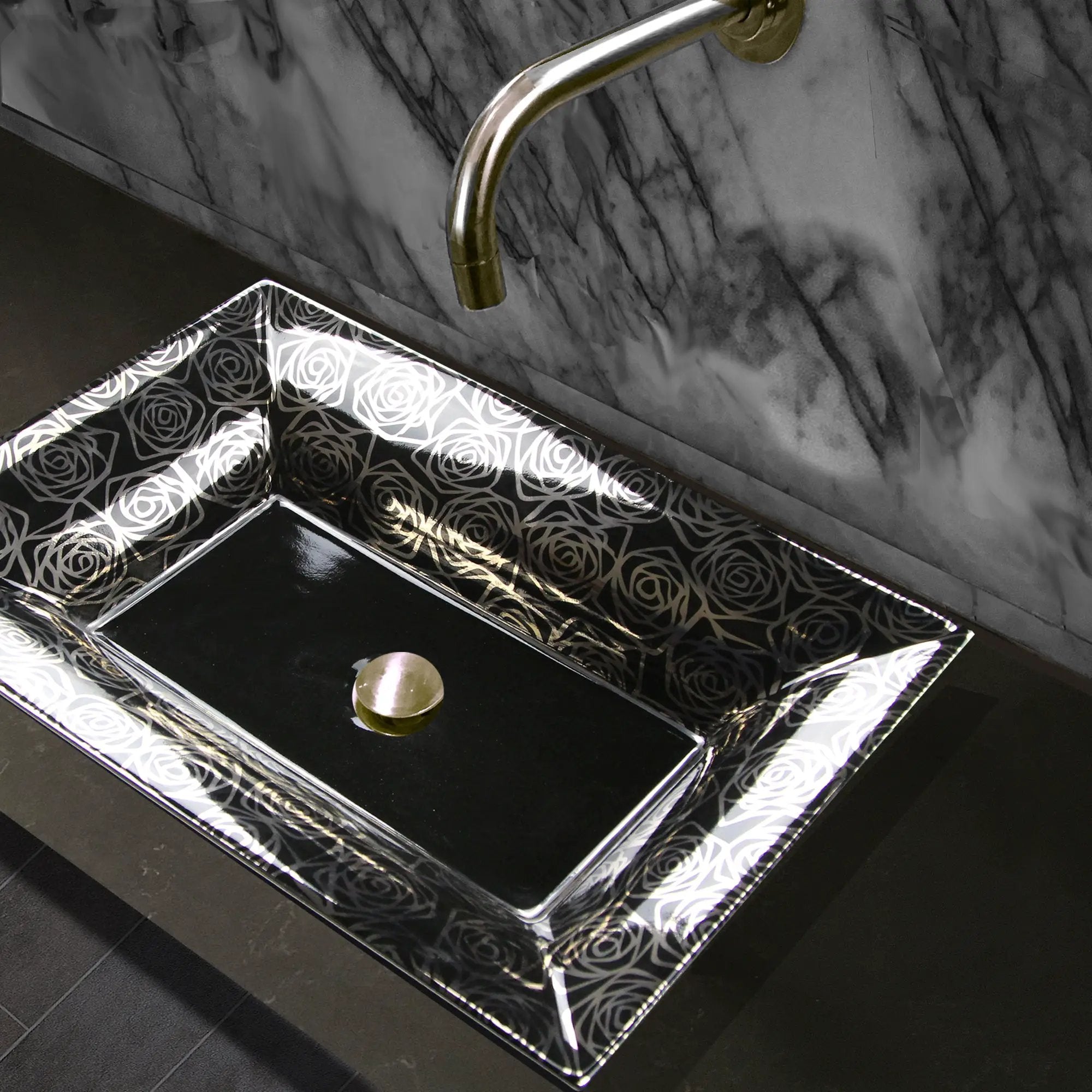 black/platinum bathroom sink