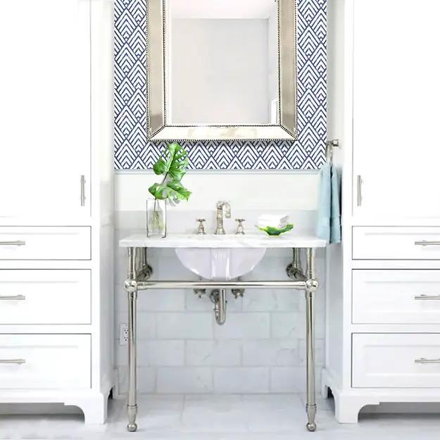 white bathroom sink