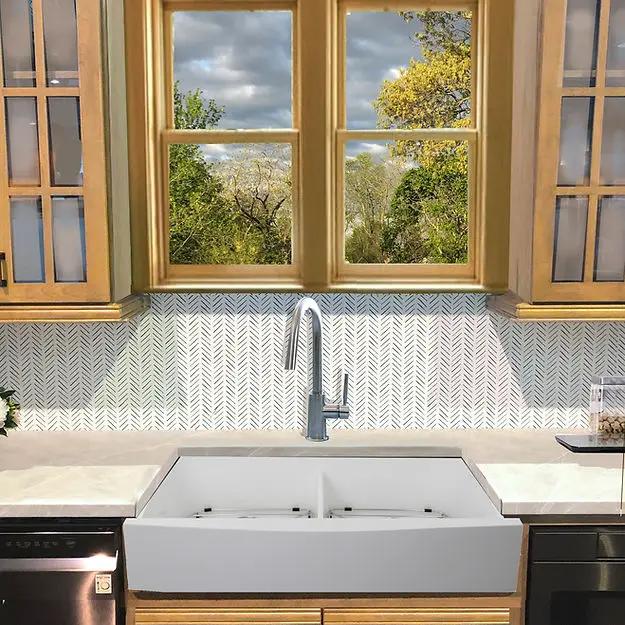 white kitchen sink
