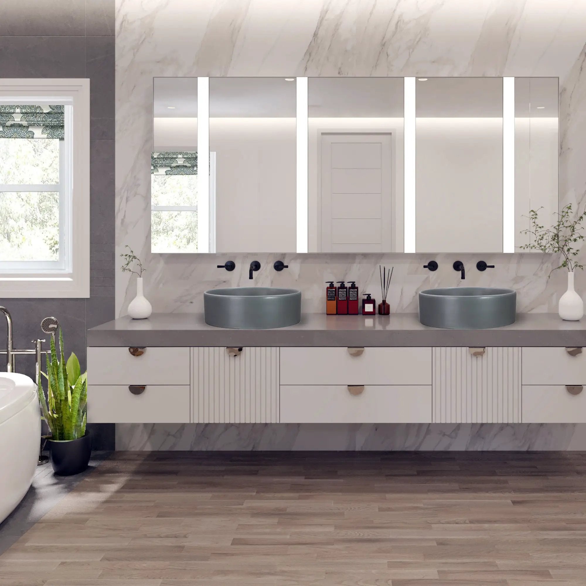 matte concrete bathroom sink