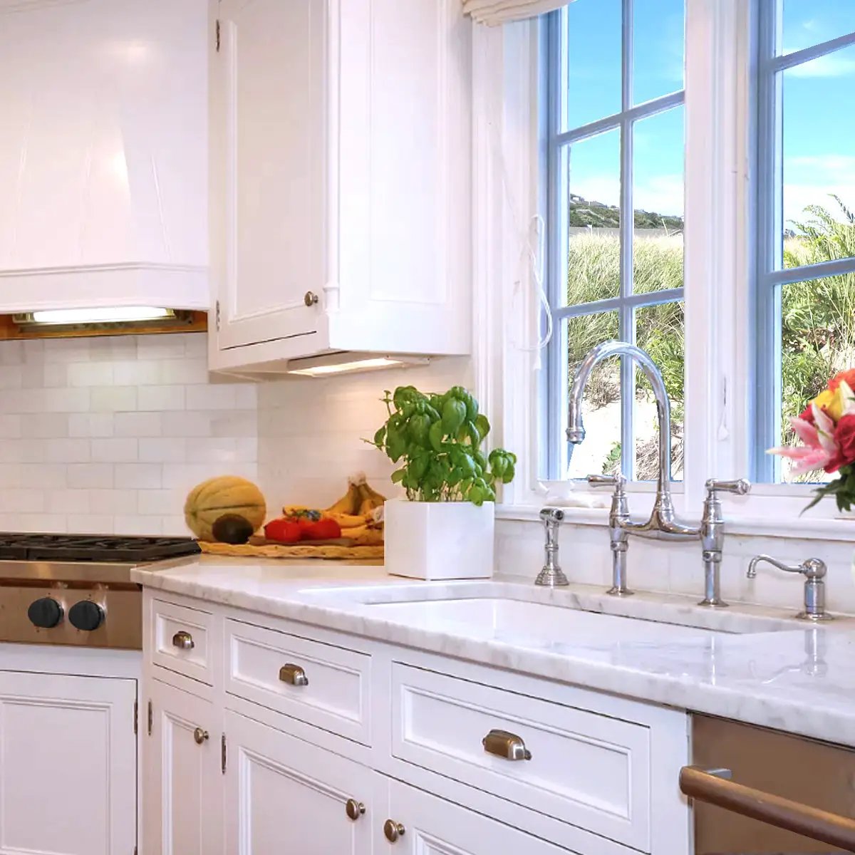 white kitchen sink