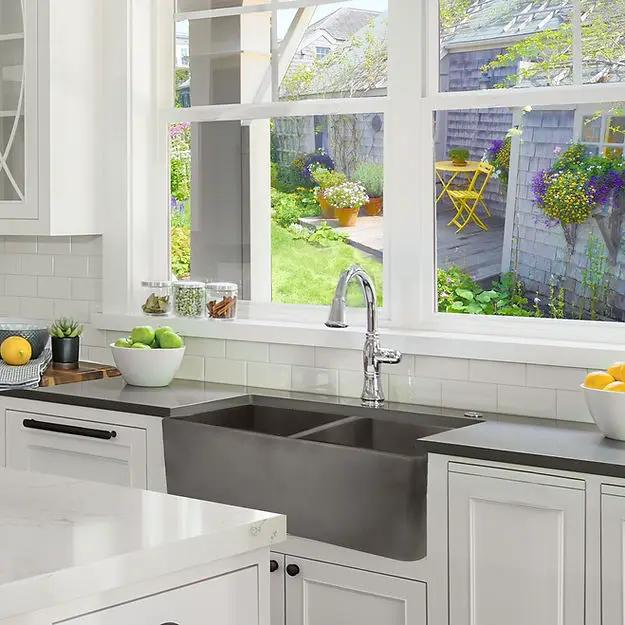 white kitchen sink