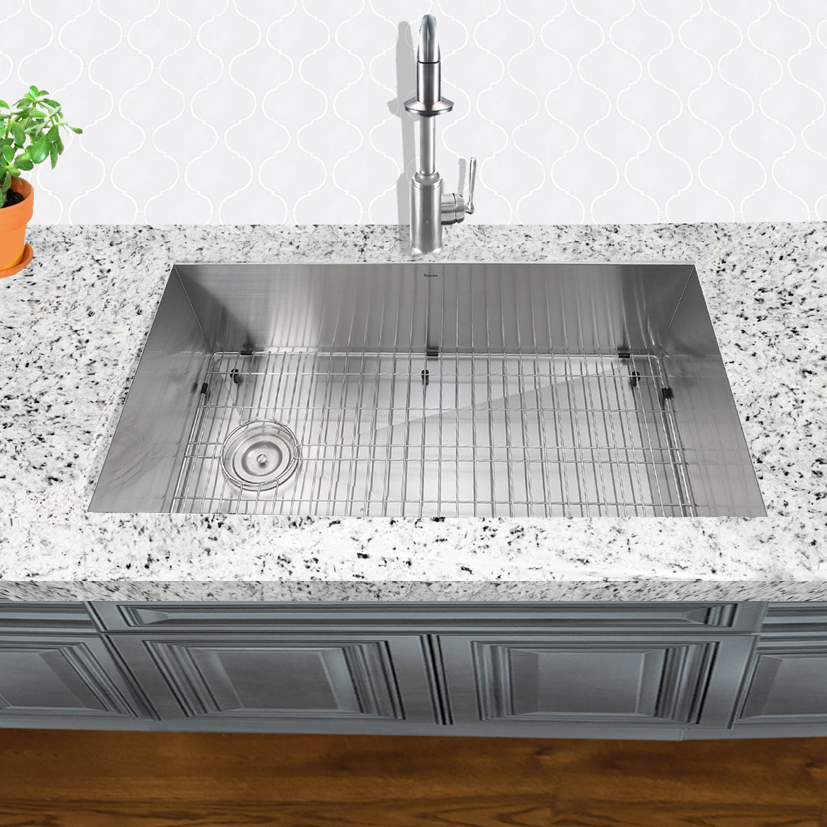 silver kitchen sink