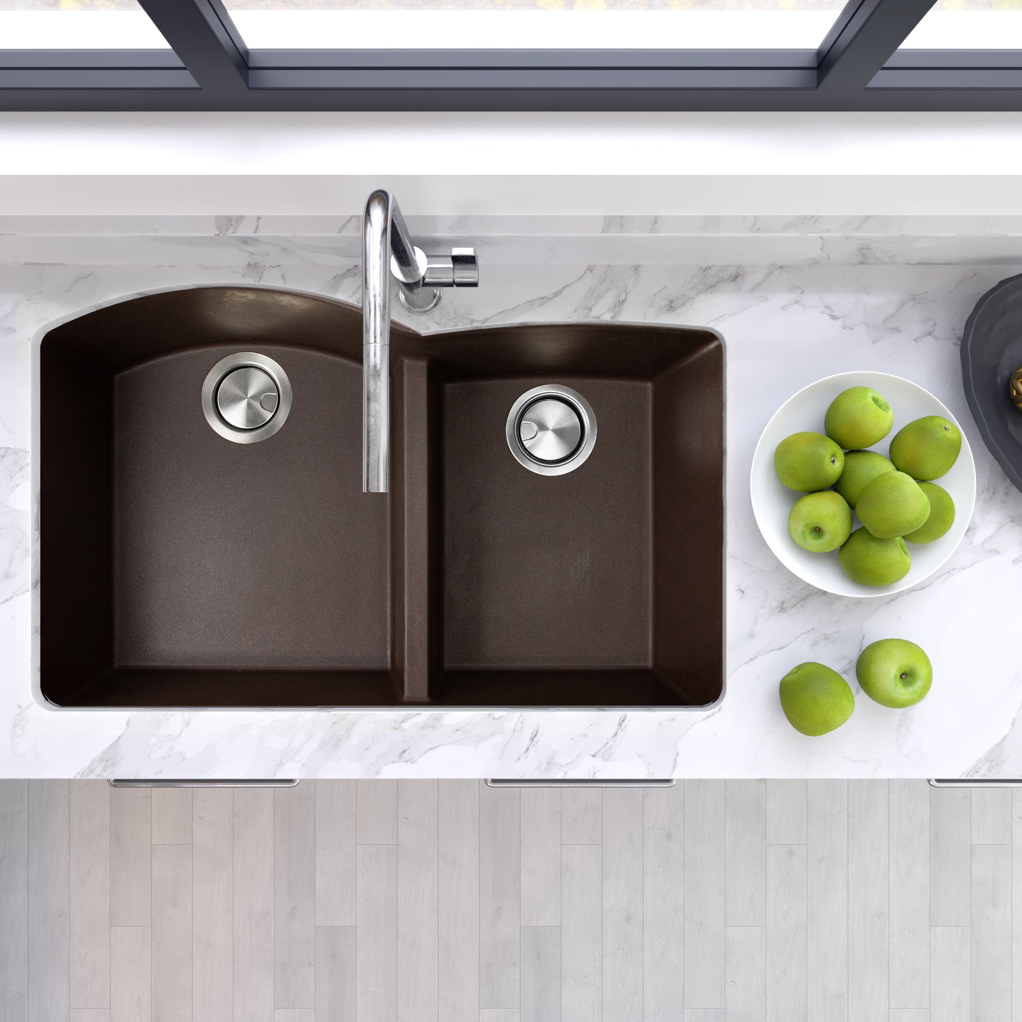 brown kitchen sink