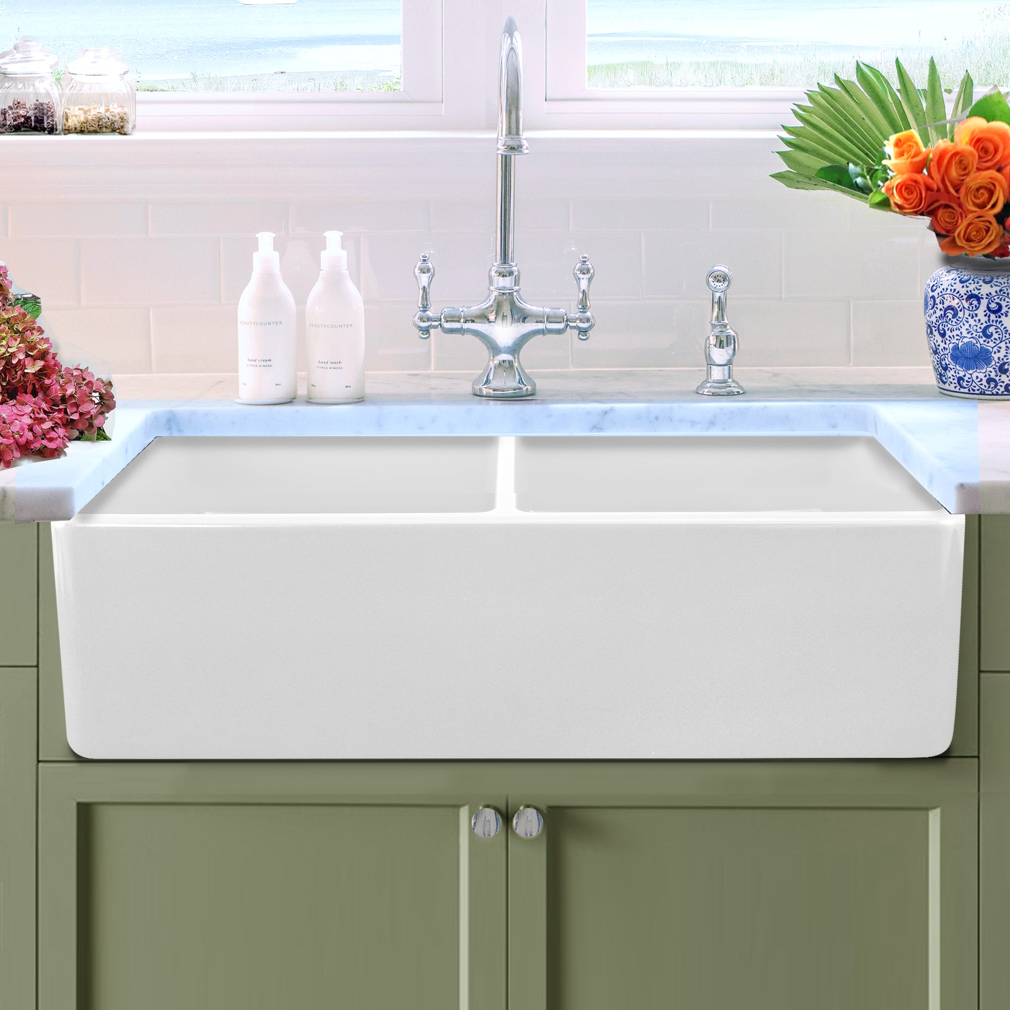 brown kitchen sink