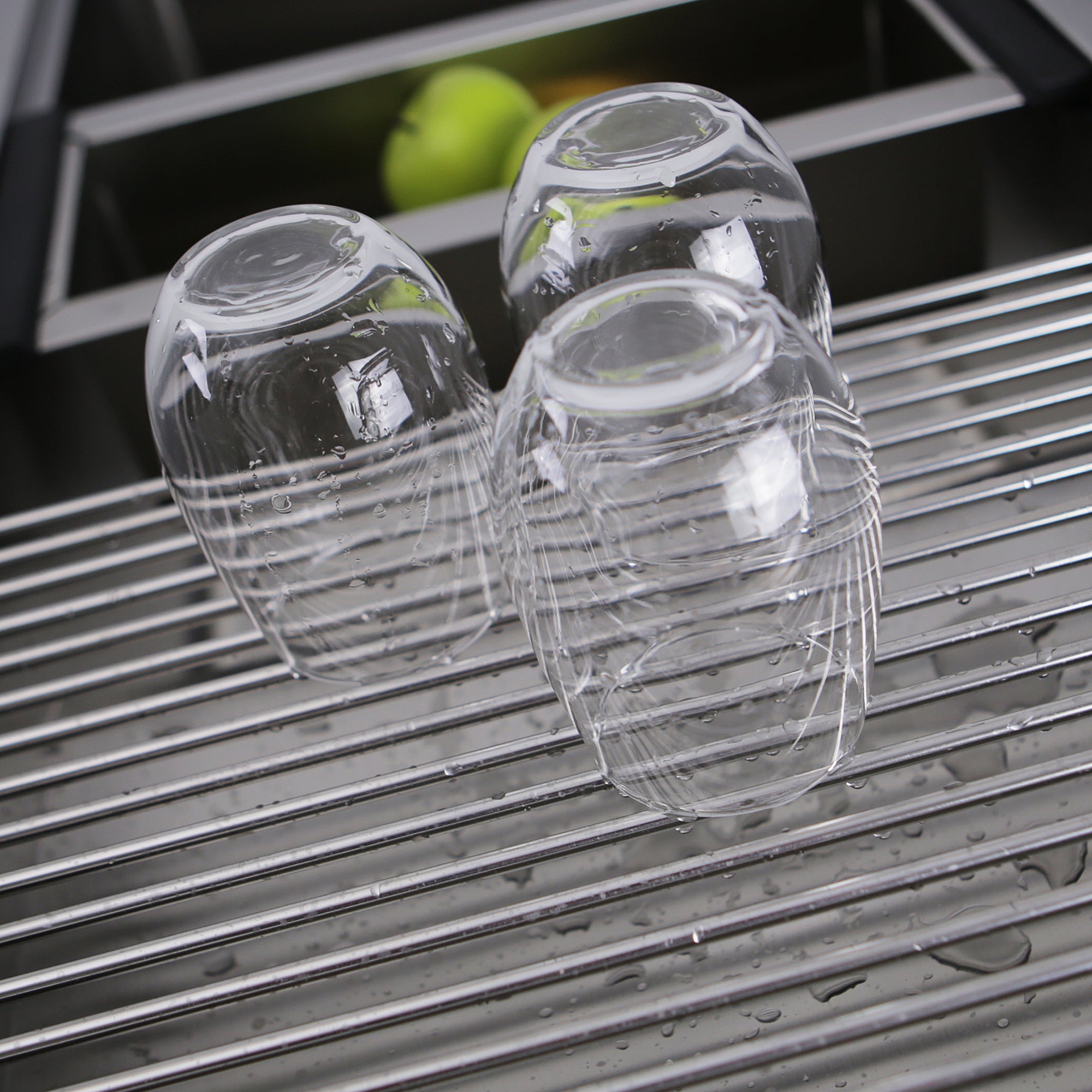 black/silver kitchen mat