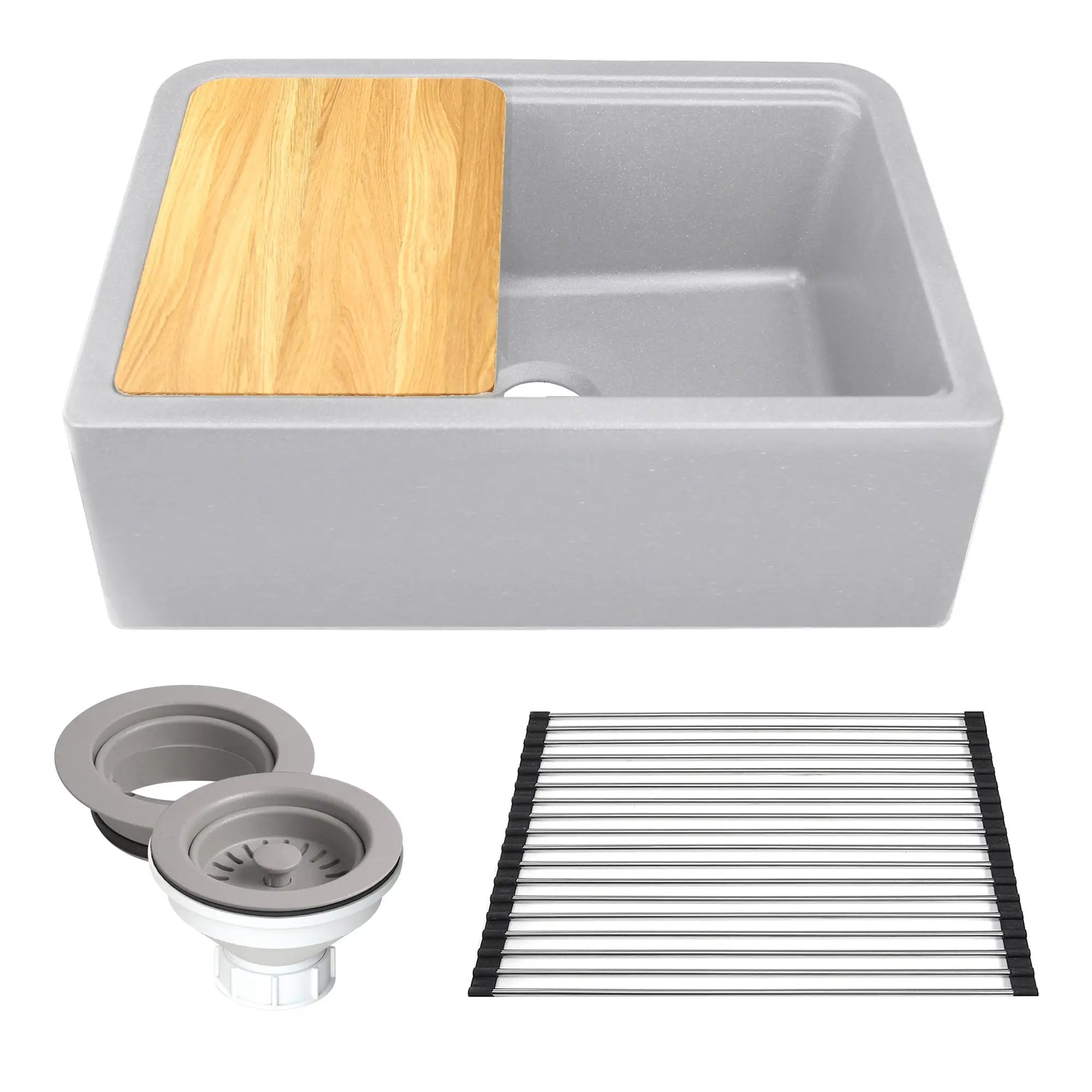 Nantucket Sinks 30-inch Reversible Workstation Granite Composite Apron Sink with Accessory Pack by Nantucket