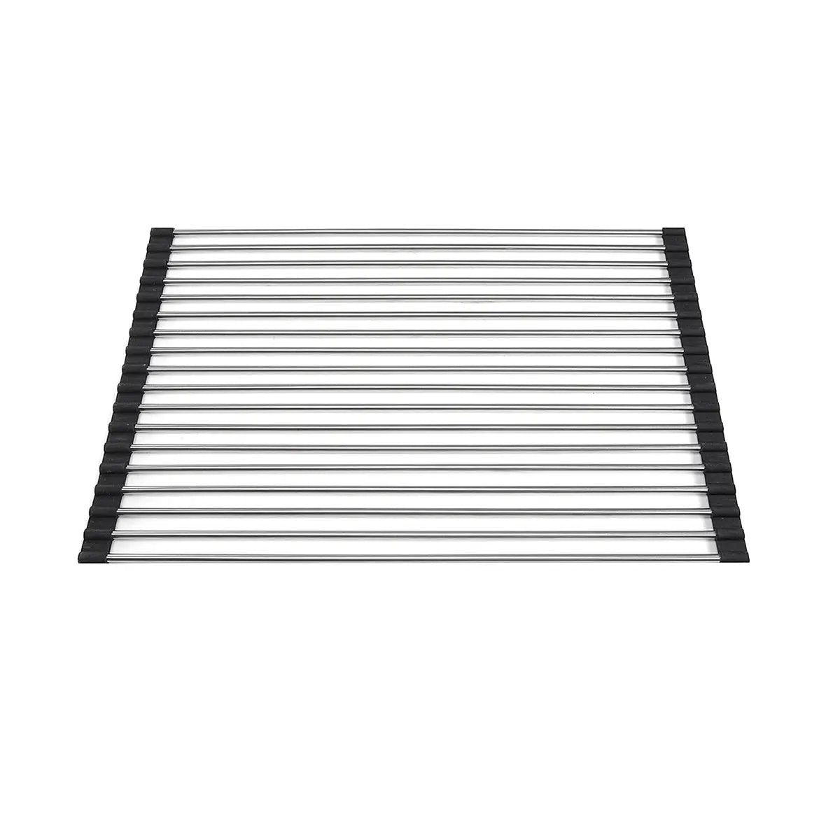 black/silver kitchen mat